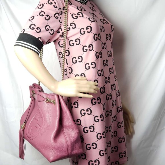 Authentic Gucci GG Soho on Chain Medium Pink Shoulder Bag - Picture 16 of 16